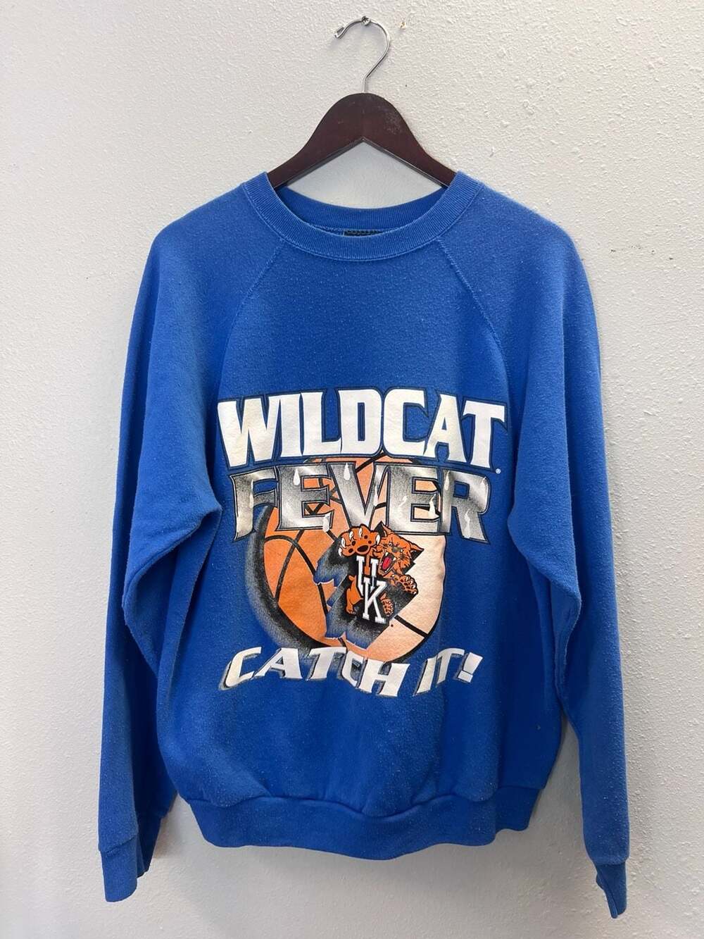 Vintage 90s Kentucky Wildcats Basketball Sweatshirt Usa NCAA Crewneck L 0652